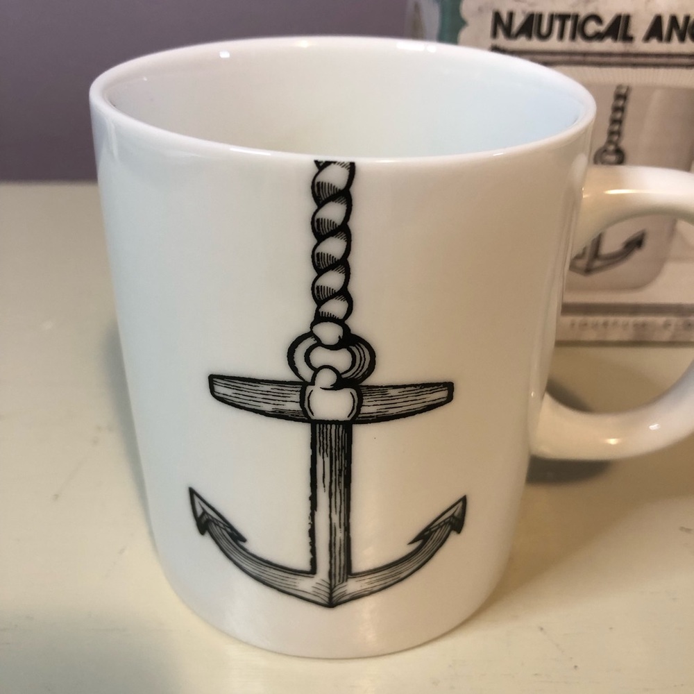 Sourpuss Nautical Anchor Coffee Mug Cup White New - Picture 6 of 6